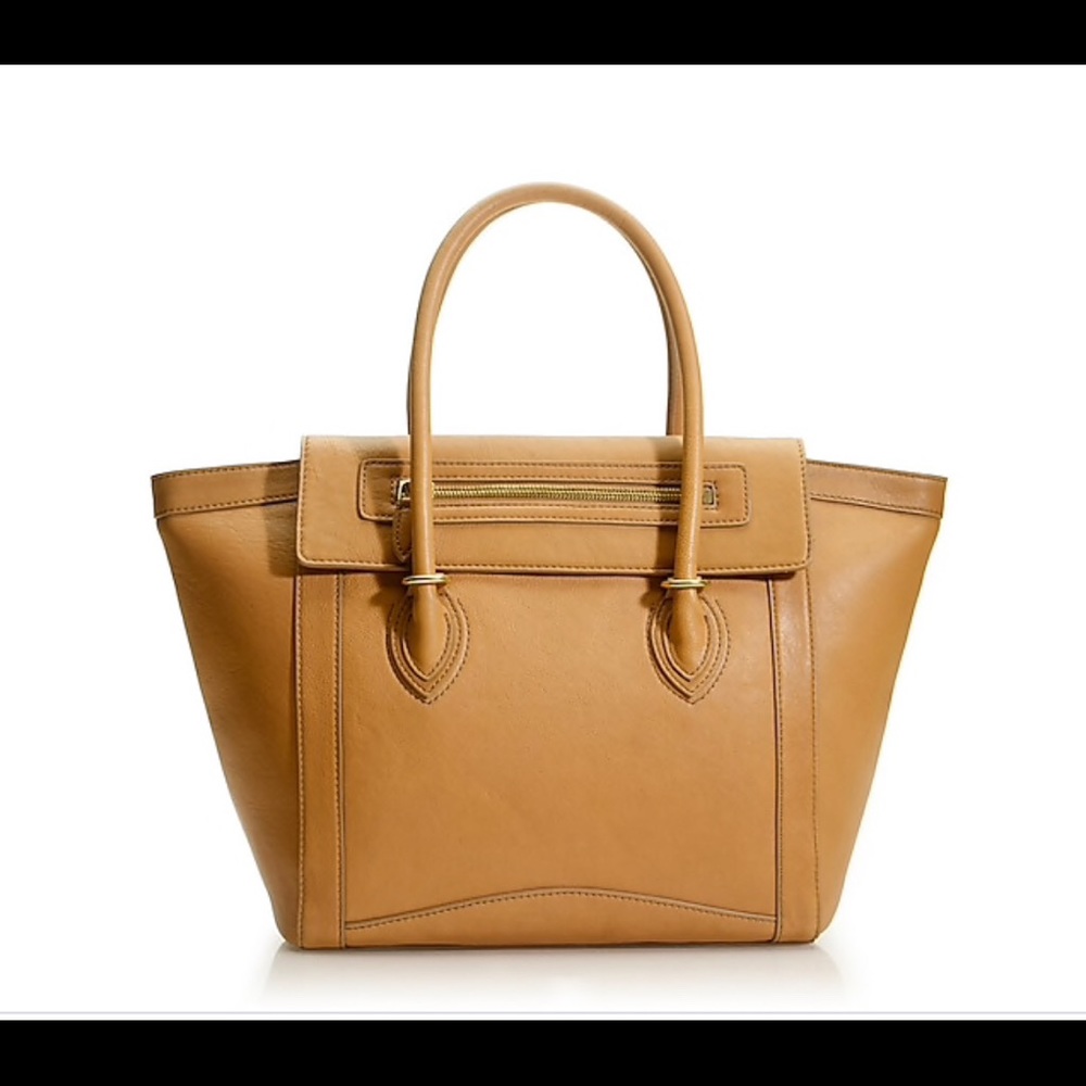 JCrew Tillary Tote in Warm Sienna.